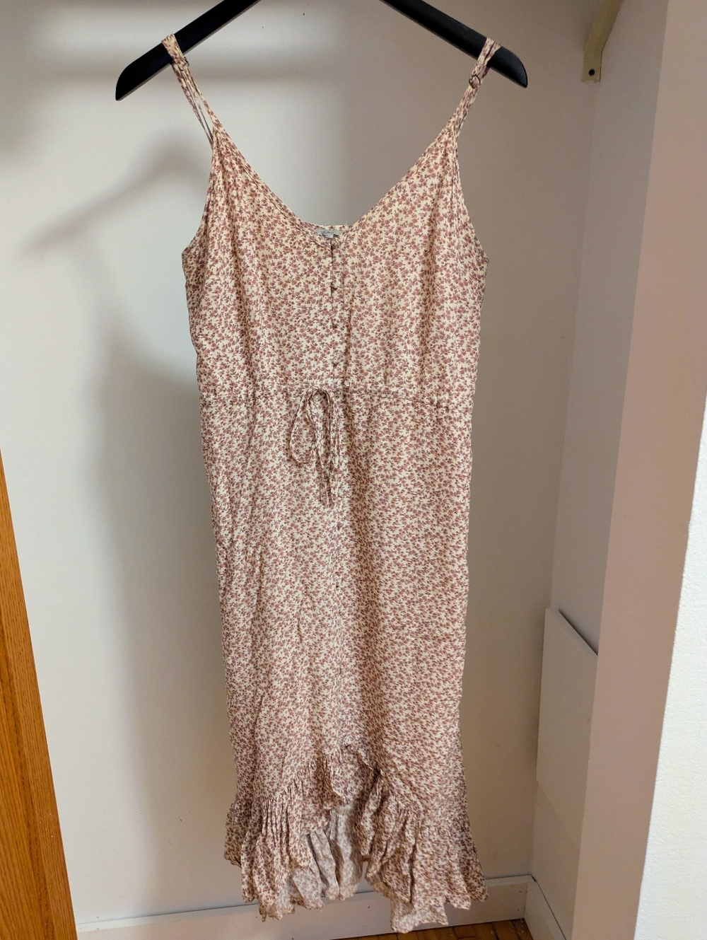 Rails Frida Floral High-low Midi Dress Rose Spotted Size Medium